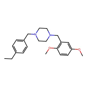 1-(2,5-dimethoxybenzyl)-4-(4-ethylbenzyl)piperazine structure