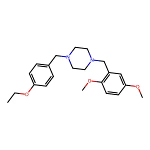 1-(2,5-dimethoxybenzyl)-4-(4-ethoxybenzyl)piperazine structure