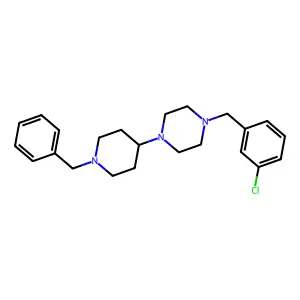 1-(1-benzylpiperidin-4-yl)-4-[(3-chlorophenyl)methyl]piperazine structure