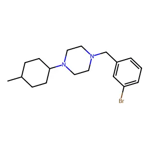 1-(3-bromobenzyl)-4-(4-methylcyclohexyl)piperazine structure