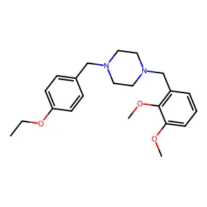 1-(2,3-dimethoxybenzyl)-4-(4-ethoxybenzyl)piperazine structure