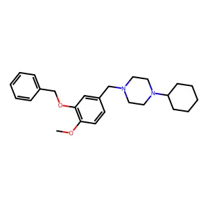 1-[3-(benzyloxy)-4-methoxybenzyl]-4-cyclohexylpiperazine structure