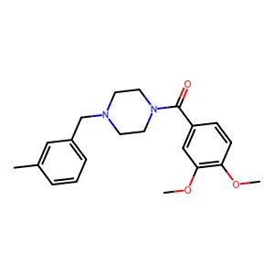 1-(3,4-dimethoxybenzoyl)-4-(3-methylbenzyl)piperazine structure