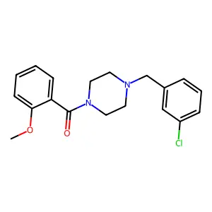 1-(3-chlorobenzyl)-4-(2-methoxybenzoyl)piperazine structure