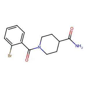 1-(2-bromobenzoyl)piperidine-4-carboxamide structure
