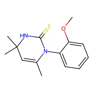 1-(2-methoxyphenyl)-4,4,6-trimethyl-1,4-dihydropyrimidine-2-thiol structure