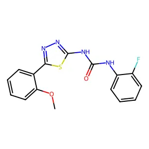 1-(2-fluorophenyl)-3-[5-(2-methoxyphenyl)-1,3,4-thiadiazol-2-yl]urea structure