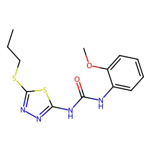 1-(2-methoxyphenyl)-3-(5-propylsulfanyl-1,3,4-thiadiazol-2-yl)urea structure