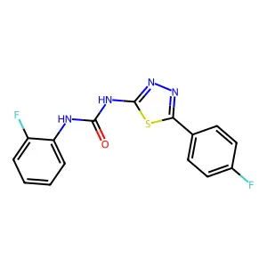 1-(2-fluorophenyl)-3-[5-(4-fluorophenyl)-1,3,4-thiadiazol-2-yl]urea structure