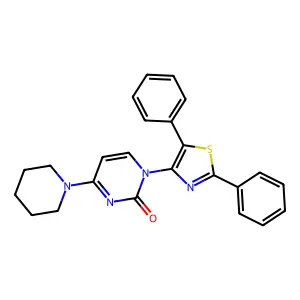 1-(2,5-diphenyl-1,3-thiazol-4-yl)-4-piperidin-1-ylpyrimidin-2-one structure