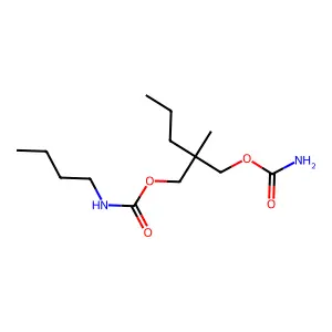 [2-(carbamoyloxymethyl)-2-methylpentyl] N-butylcarbamate structure