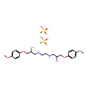 1-[2-[[2-hydroxy-3-(4-methoxyphenoxy)propyl]amino]ethylamino]-3-(4-methoxyphenoxy)propan-2-ol;methanesulfonic acid structure