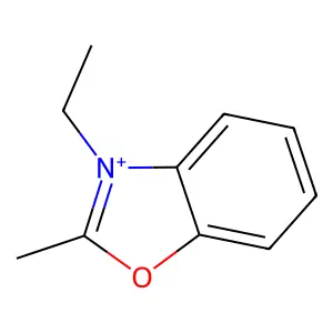 3-ethyl-2-methyl-1,3-benzoxazol-3-ium structure