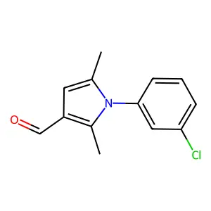 1-(3-chlorophenyl)-2,5-dimethylpyrrole-3-carbaldehyde structure