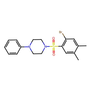 1-(2-bromo-4,5-dimethylbenzenesulfonyl)-4-phenylpiperazine structure