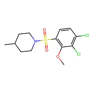 1-(3,4-dichloro-2-methoxyphenyl)sulfonyl-4-methylpiperidine structure