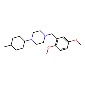 1-[(2,5-dimethoxyphenyl)methyl]-4-(4-methylcyclohexyl)piperazine structure