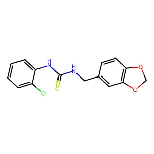 1-(1,3-benzodioxol-5-ylmethyl)-3-(2-chlorophenyl)thiourea structure