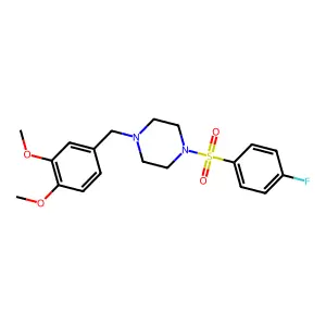 1-(3,4-dimethoxybenzyl)-4-[(4-fluorophenyl)sulfonyl]piperazine structure
