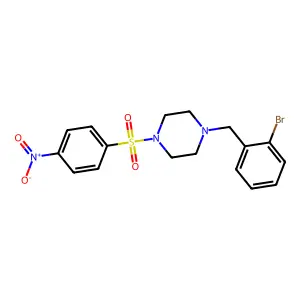 1-(2-bromobenzyl)-4-[(4-nitrophenyl)sulfonyl]piperazine structure