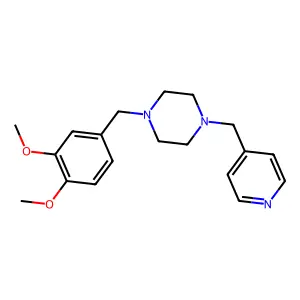 1-[(3,4-dimethoxyphenyl)methyl]-4-(pyridin-4-ylmethyl)piperazine structure