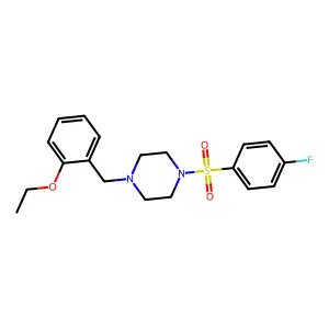 1-(2-ethoxybenzyl)-4-[(4-fluorophenyl)sulfonyl]piperazine structure