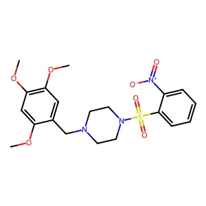 1-(2-nitrophenyl)sulfonyl-4-[(2,4,5-trimethoxyphenyl)methyl]piperazine structure