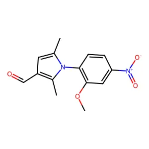 1-(2-methoxy-4-nitrophenyl)-2,5-dimethyl-1H-pyrrole-3-carbaldehyde structure