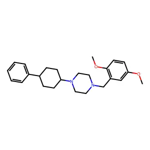 1-(2,5-dimethoxybenzyl)-4-(4-phenylcyclohexyl)piperazine structure