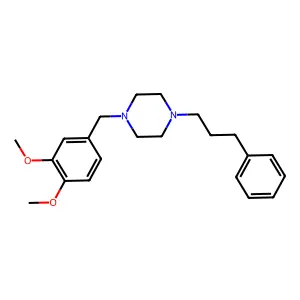 1-[(3,4-dimethoxyphenyl)methyl]-4-(3-phenylpropyl)piperazine structure