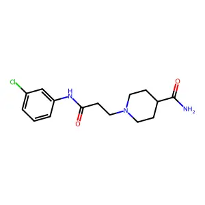 1-[3-(3-chloroanilino)-3-oxopropyl]piperidine-4-carboxamide structure