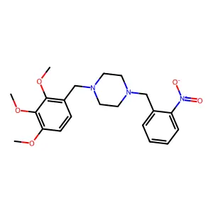 1-[(2-nitrophenyl)methyl]-4-[(2,3,4-trimethoxyphenyl)methyl]piperazine structure