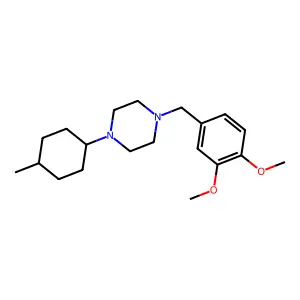 1-[(3,4-dimethoxyphenyl)methyl]-4-(4-methylcyclohexyl)piperazine structure