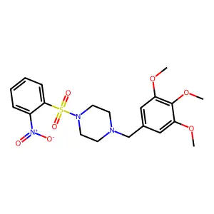 1-(2-nitrophenyl)sulfonyl-4-[(3,4,5-trimethoxyphenyl)methyl]piperazine structure