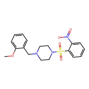 1-(2-methoxybenzyl)-4-[(2-nitrophenyl)sulfonyl]piperazine structure