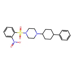 1-[(2-nitrophenyl)sulfonyl]-4-(4-phenylcyclohexyl)piperazine structure