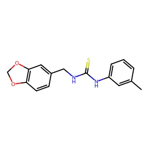 1-(1,3-benzodioxol-5-ylmethyl)-3-(3-methylphenyl)thiourea structure