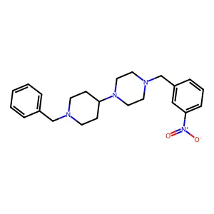 1-(1-benzylpiperidin-4-yl)-4-[(3-nitrophenyl)methyl]piperazine structure