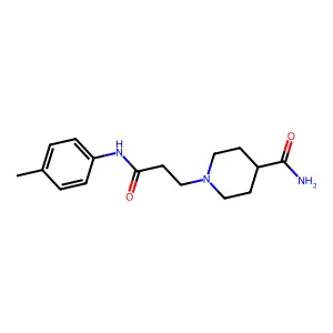 1-[3-(4-methylanilino)-3-oxopropyl]piperidine-4-carboxamide structure
