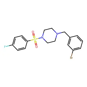 1-(3-bromobenzyl)-4-[(4-fluorophenyl)sulfonyl]piperazine structure