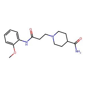 1-(3-((2-methoxyphenyl)amino)-3-oxopropyl)piperidine-4-carboxamide structure