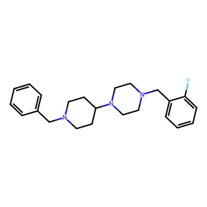 1-(1-benzylpiperidin-4-yl)-4-[(2-fluorophenyl)methyl]piperazine structure