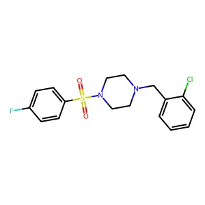 1-(2-chlorobenzyl)-4-[(4-fluorophenyl)sulfonyl]piperazine structure