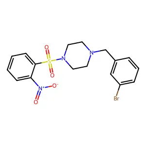 1-(3-bromobenzyl)-4-[(2-nitrophenyl)sulfonyl]piperazine structure