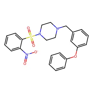 1-[(2-nitrophenyl)sulfonyl]-4-(3-phenoxybenzyl)piperazine structure