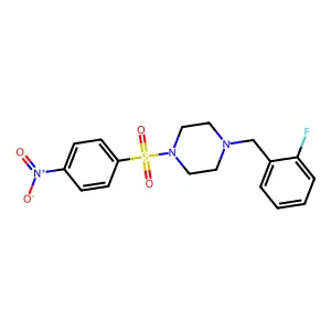1-(2-fluorobenzyl)-4-[(4-nitrophenyl)sulfonyl]piperazine structure