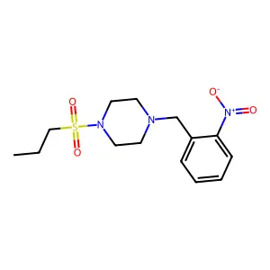 1-(2-nitrobenzyl)-4-(propylsulfonyl)piperazine structure
