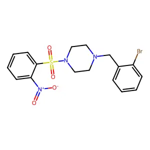 1-(2-bromobenzyl)-4-[(2-nitrophenyl)sulfonyl]piperazine structure