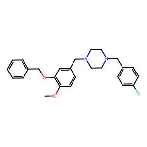1-[3-(benzyloxy)-4-methoxybenzyl]-4-(4-fluorobenzyl)piperazine structure
