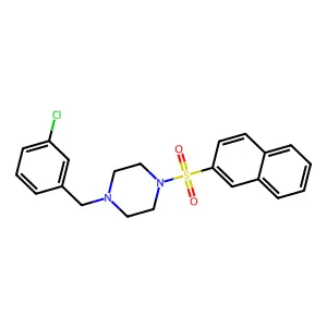 1-[(3-chlorophenyl)methyl]-4-naphthalen-2-ylsulfonylpiperazine structure